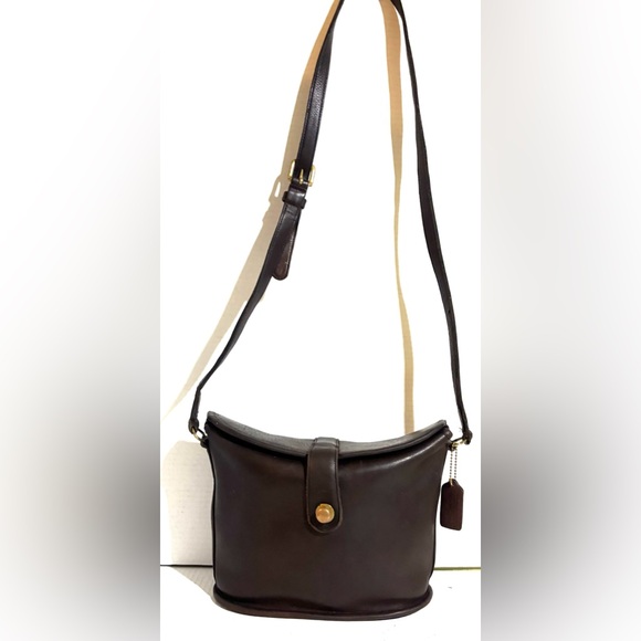 Coach Handbags - Coach Dark Brown Leather distressed Crossbody Bag